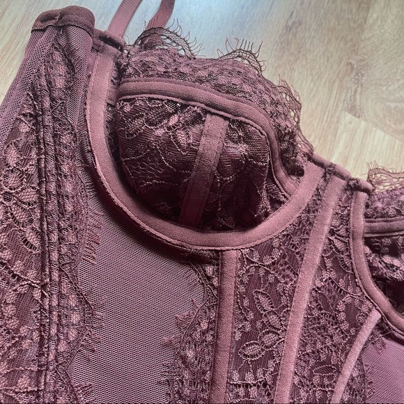 Urban Outfitters Out From Under Modern Love Corset in Chocolate - Picture 4 of 5